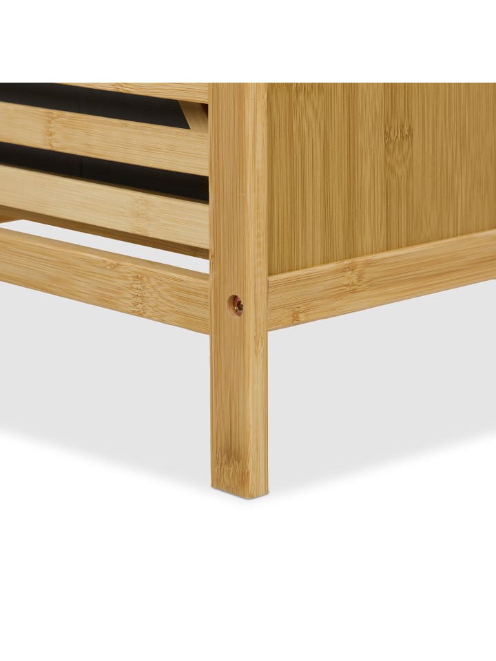 relaxdays Wäschekorb in Natur/ Grau - (B)40 x (H)95 x (T)33 cm günstig kaufen onesize