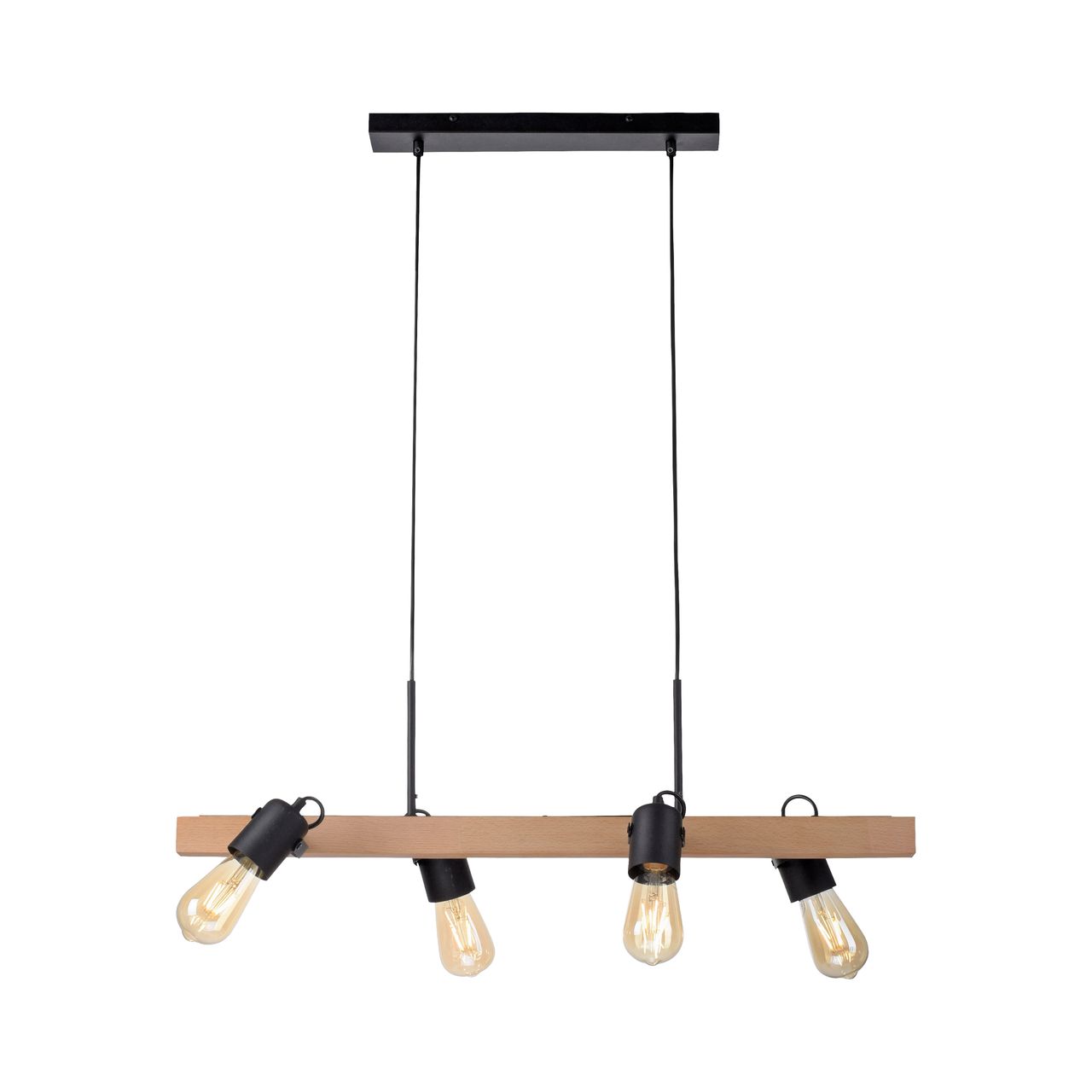 JUST LIGHT LeuchtenDirekt CANOP, Pendelleuchte 4-flammig, E27 Leuchtmittel a. max. 60Watt, Materialmix