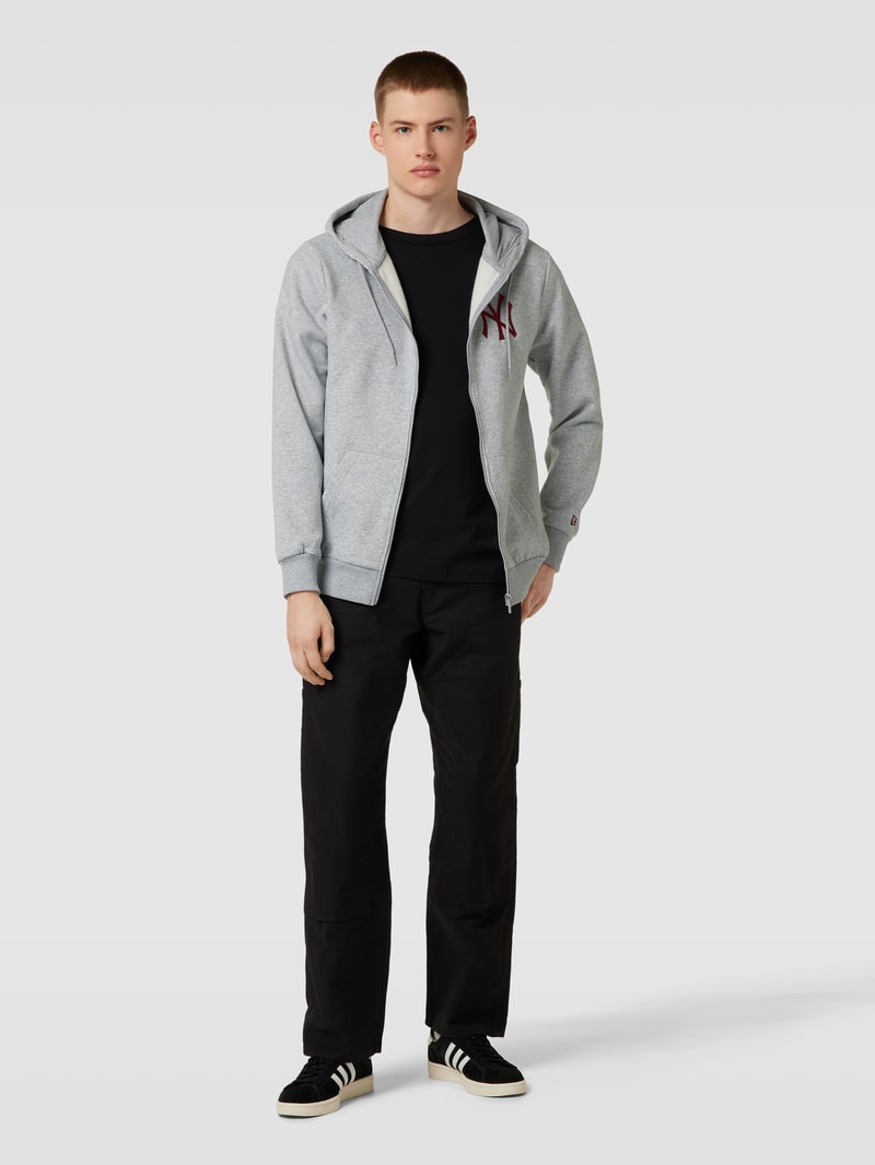 Sweatjacke mit Logo-Stitching Modell 'LEAGUE ESSENTIALS' in hellgrau meliert