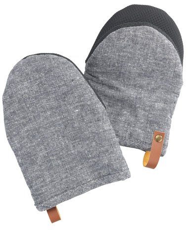WENKO Topfhandschuhe Ada Mini, (Set, 2-tlg), Handflächen aus Neopren, 1 Paar, grau