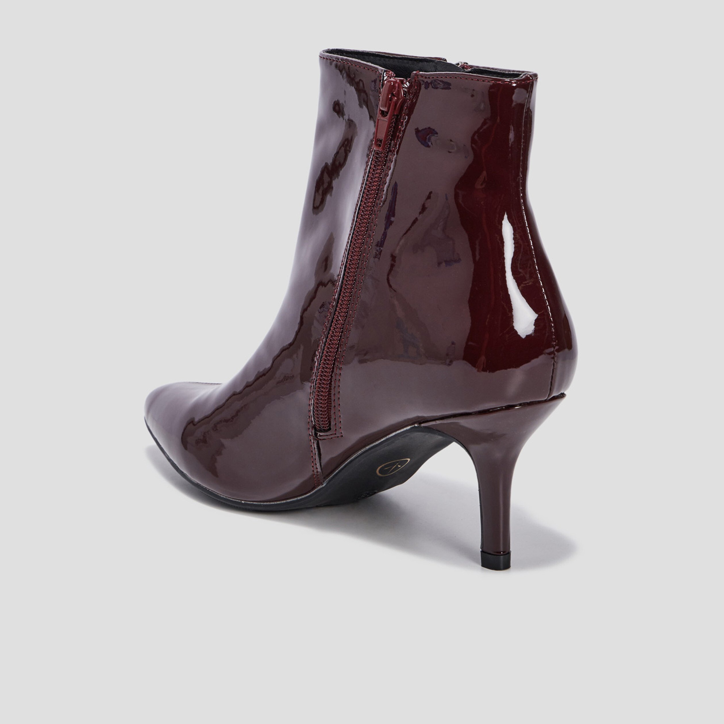 Bottines vernies à talons bordeaux femme | La Halle