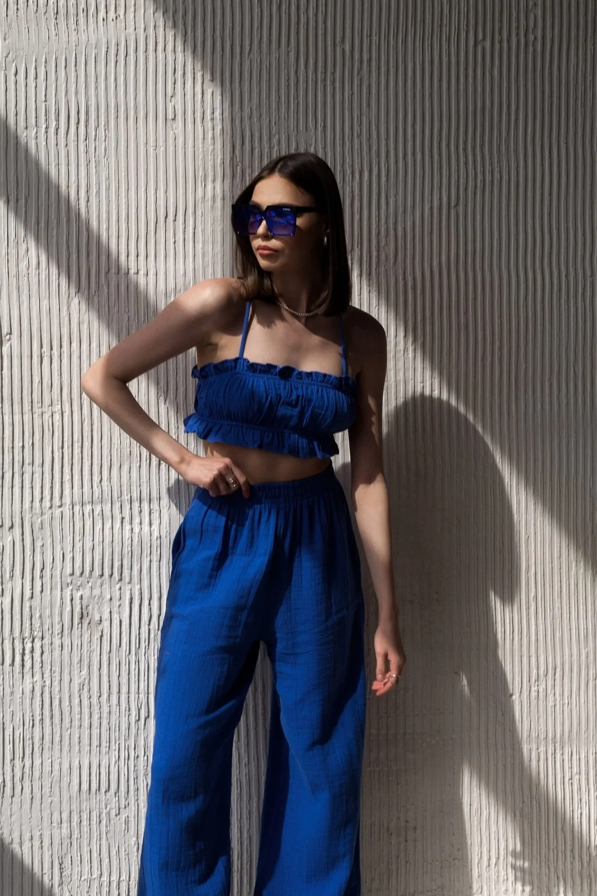 BOHEMAİ  Harvey Saks Blaues Musselin-Ernteset