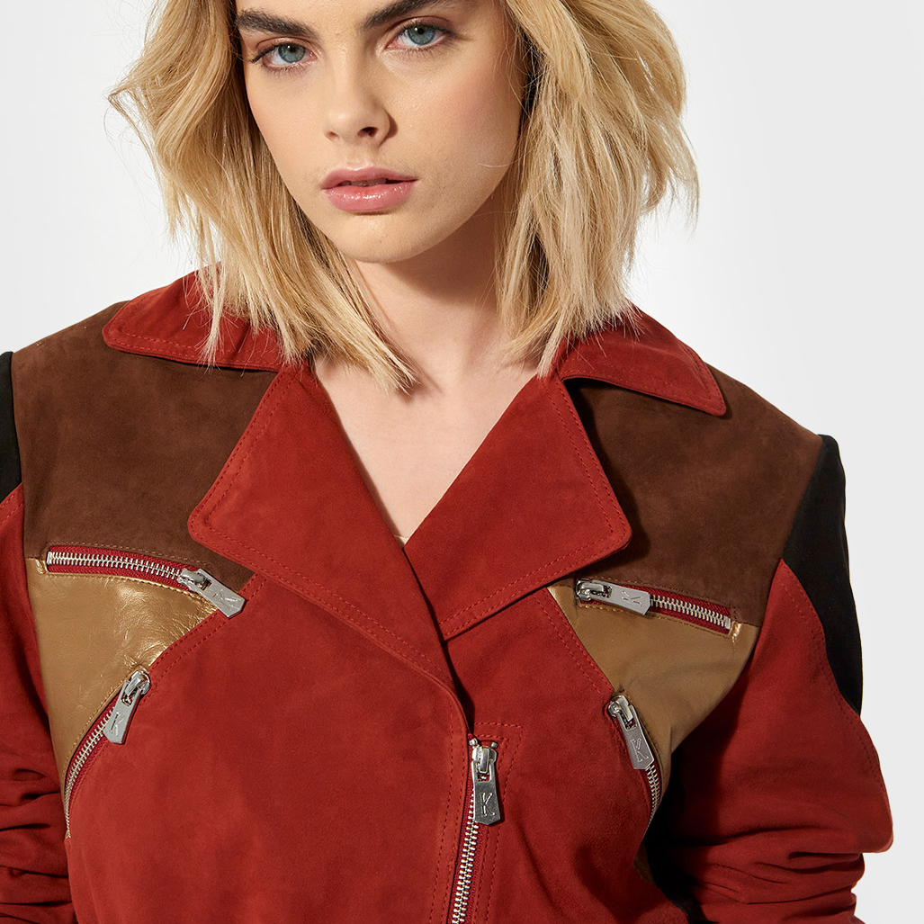 TOYA  Veste régular Femme en cuir