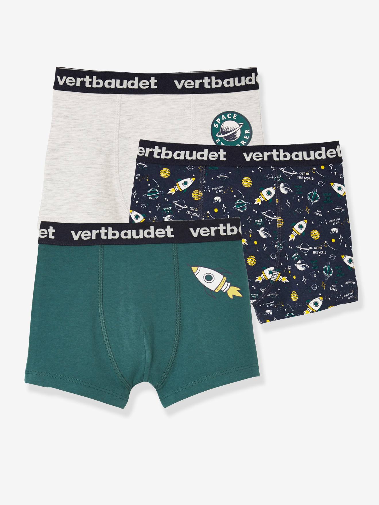 Lot de 3 boxers garçon Explorer lot bleu