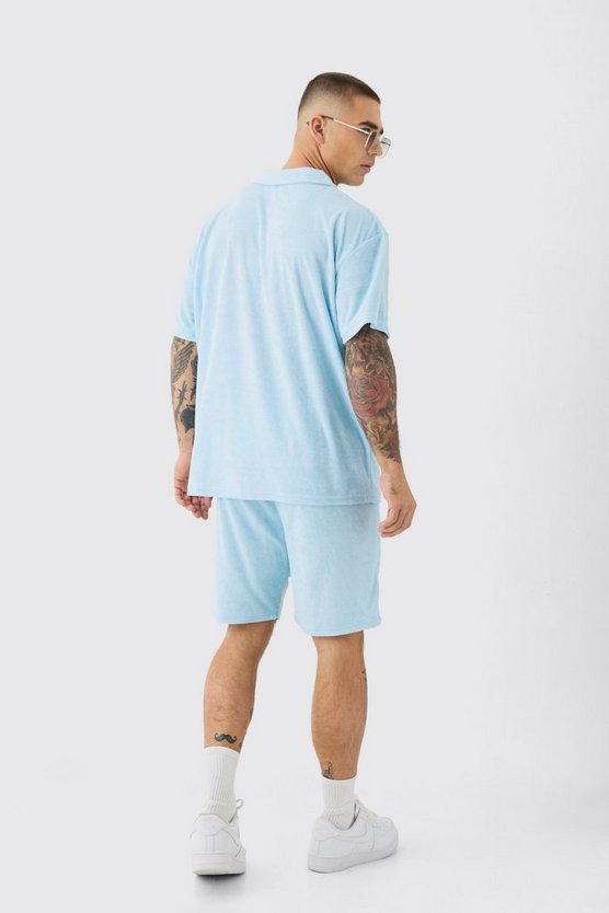 Oversize Frottee Poloshirt & Shorts