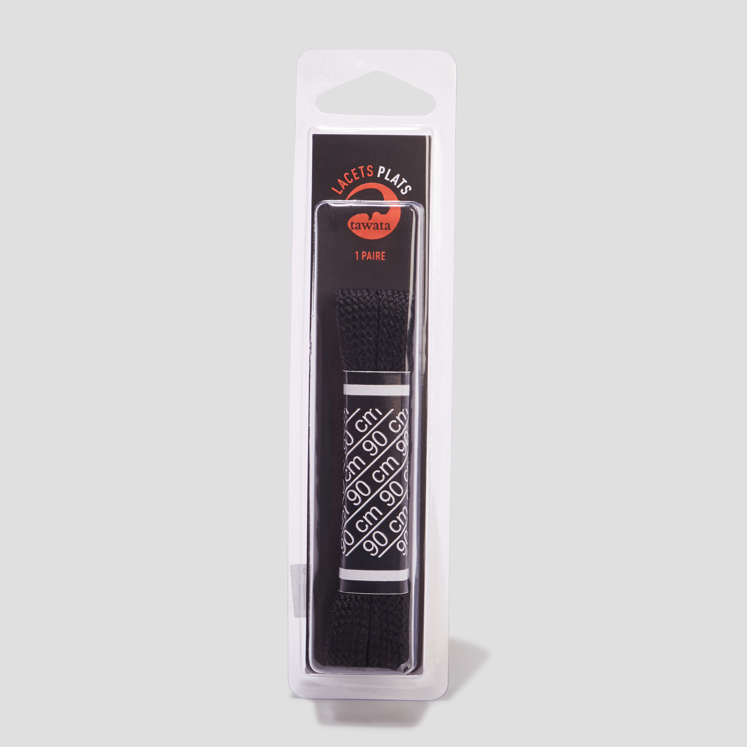 Lacets plats 90 cm Tawata noir mixte | La Halle