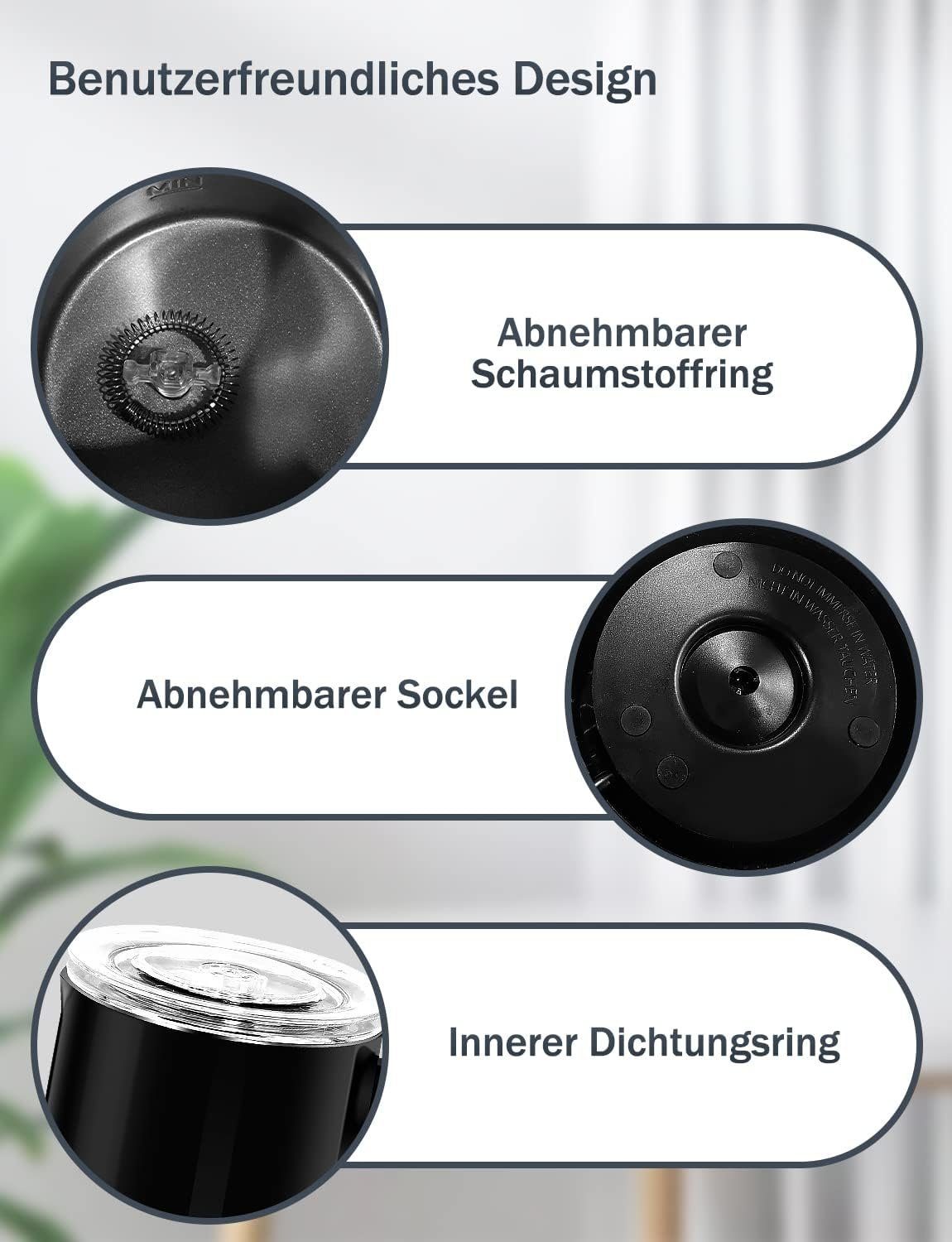 autolock Milchaufschäumer 4 in 1 Milchaufschäumer elektrisch,Automatischer Milchschäumer, 400W,350Ml Aus Edelstahlfür Heißer und Kalter Milchschaum