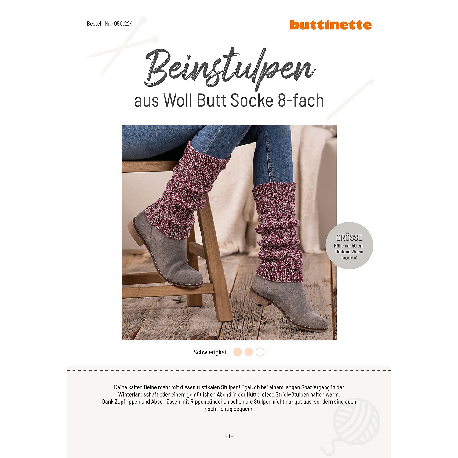 Strickanleitung – Beinstulpen aus Woll Butt Socke 8-fach