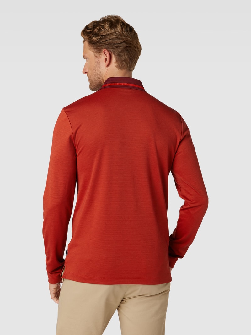 Poloshirt mit Strukturmuster Modell 'Pleins' in bordeaux rot