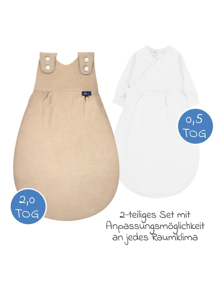 Alvi Schlafsack Baby-Mäxchen 4 Season Mull - Sand-Beige in beige günstig kaufen