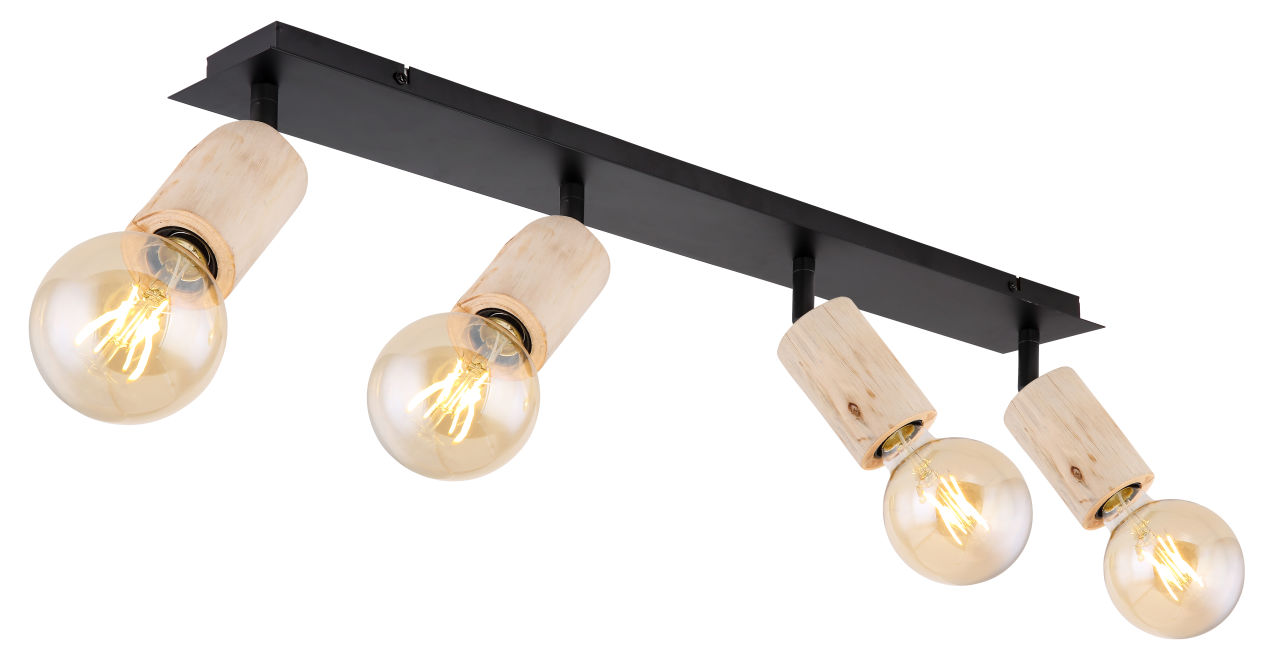 Globo Lighting - JOSEBA - Strahler Metall schwarz matt, 4x E27