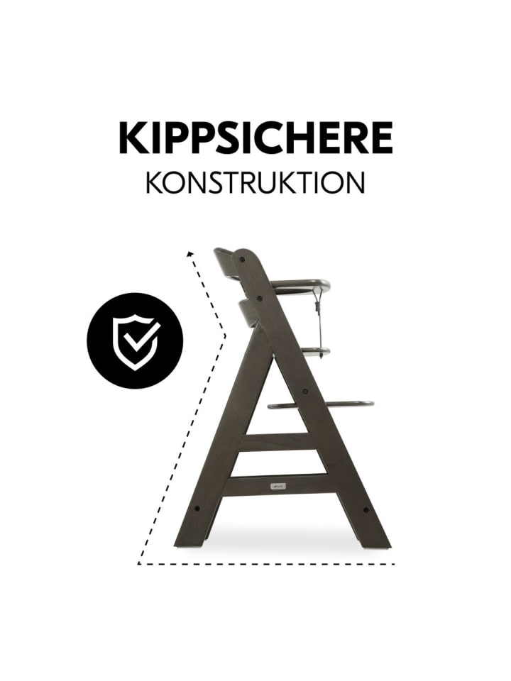 Hauck Hochstuhl Alpha Plus Select Charcoal - im Sparset in grau,rosa günstig kaufen onesize