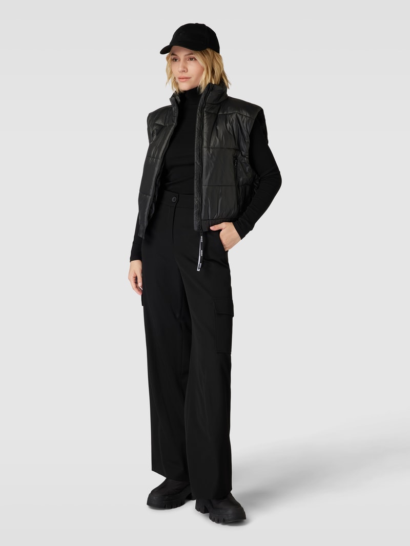 Cropped Weste mit Stehkragen Modell 'FELERE' in schwarz