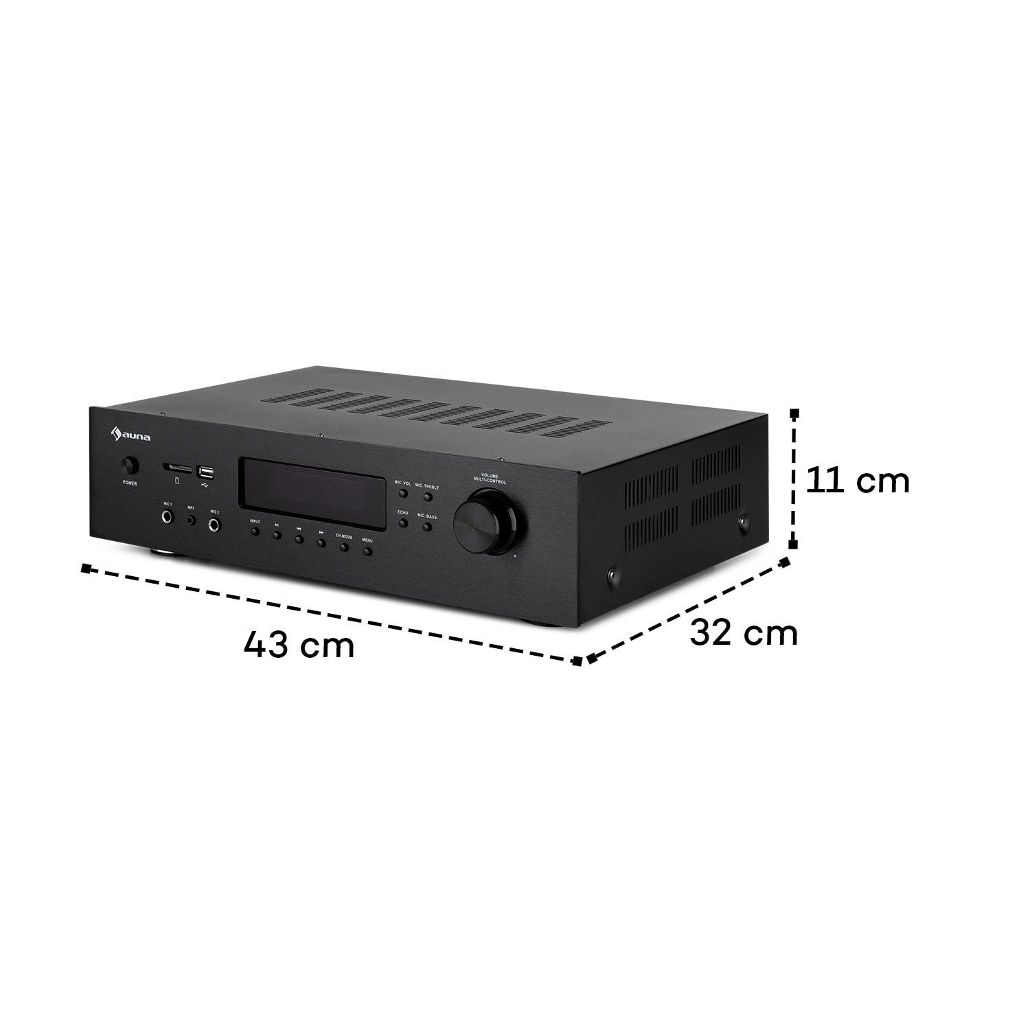 Auna AMP-H260 Audioverstärker (Anzahl Kanäle: 5.1 Surround-Verstärker, 260 W, Digital Audio Bluetooth Verstärker HiFi Stereo Amplifier)