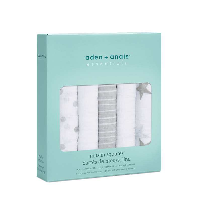 Lot de 5 langes gris dusty Aden et Anais