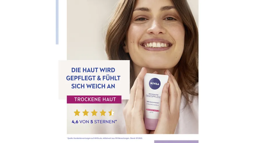 NIVEA Reichhaltige Tagespflege 24h Feuchtigkeit Trockene Haut LSF15 50 ml