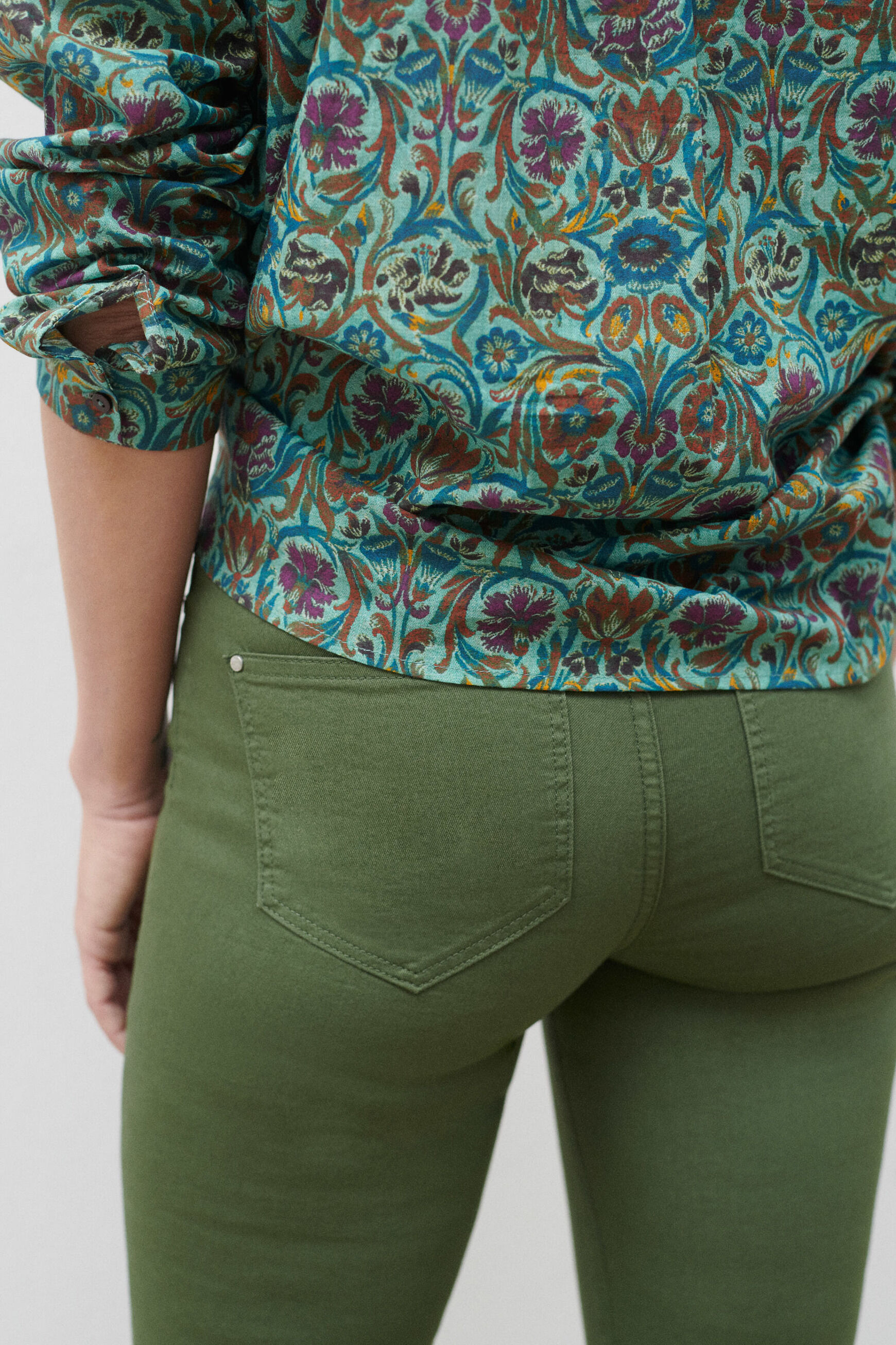 pantalon craig vert kaki femme