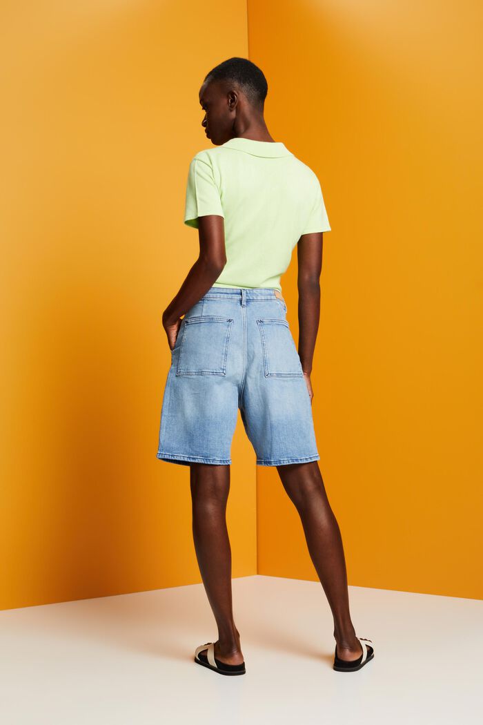 Jeans-Shorts mit hohem Bund