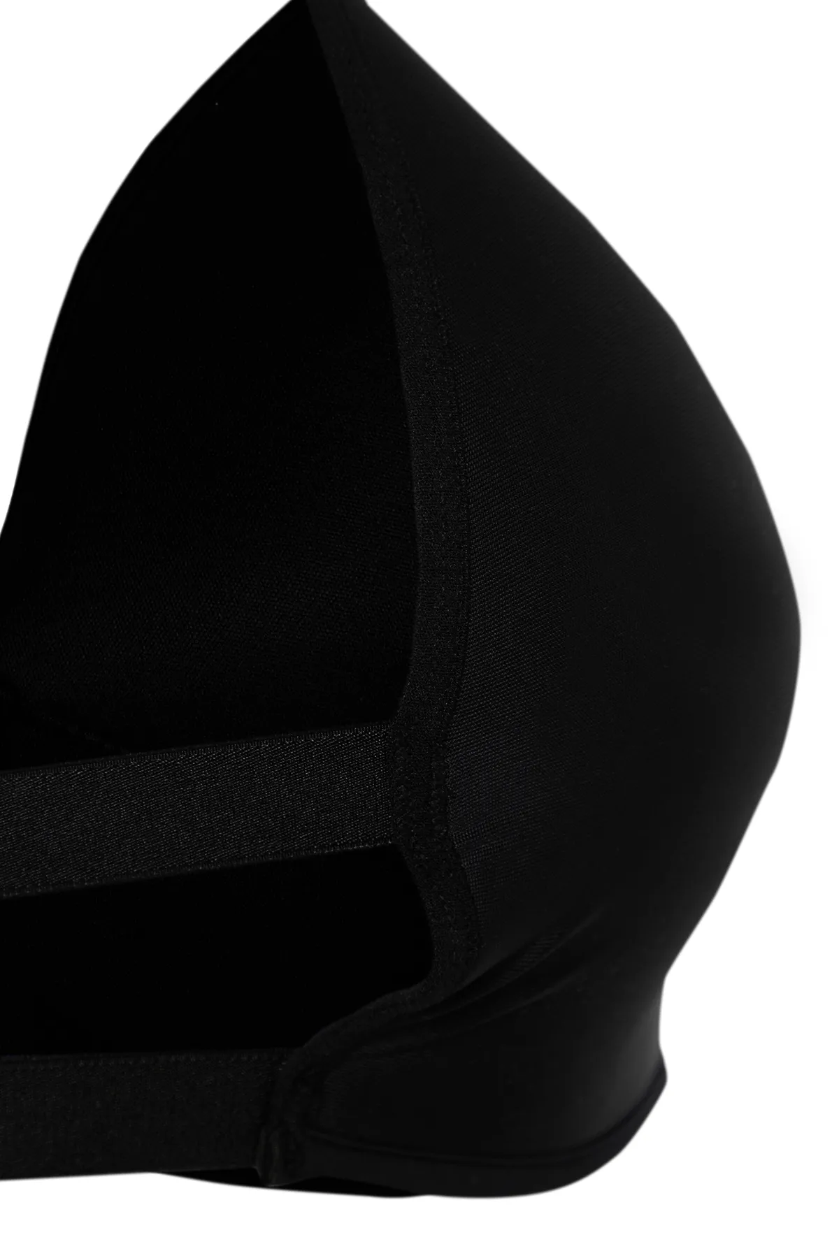 Trendyol Collection  Schwarzer, tief ausgeschnittener Strick-BH mit beschichtetem Polyamid-Seilband THMSS24SU00051