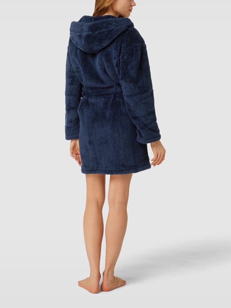 Bademantel mit Eingrifftaschen in marineblau