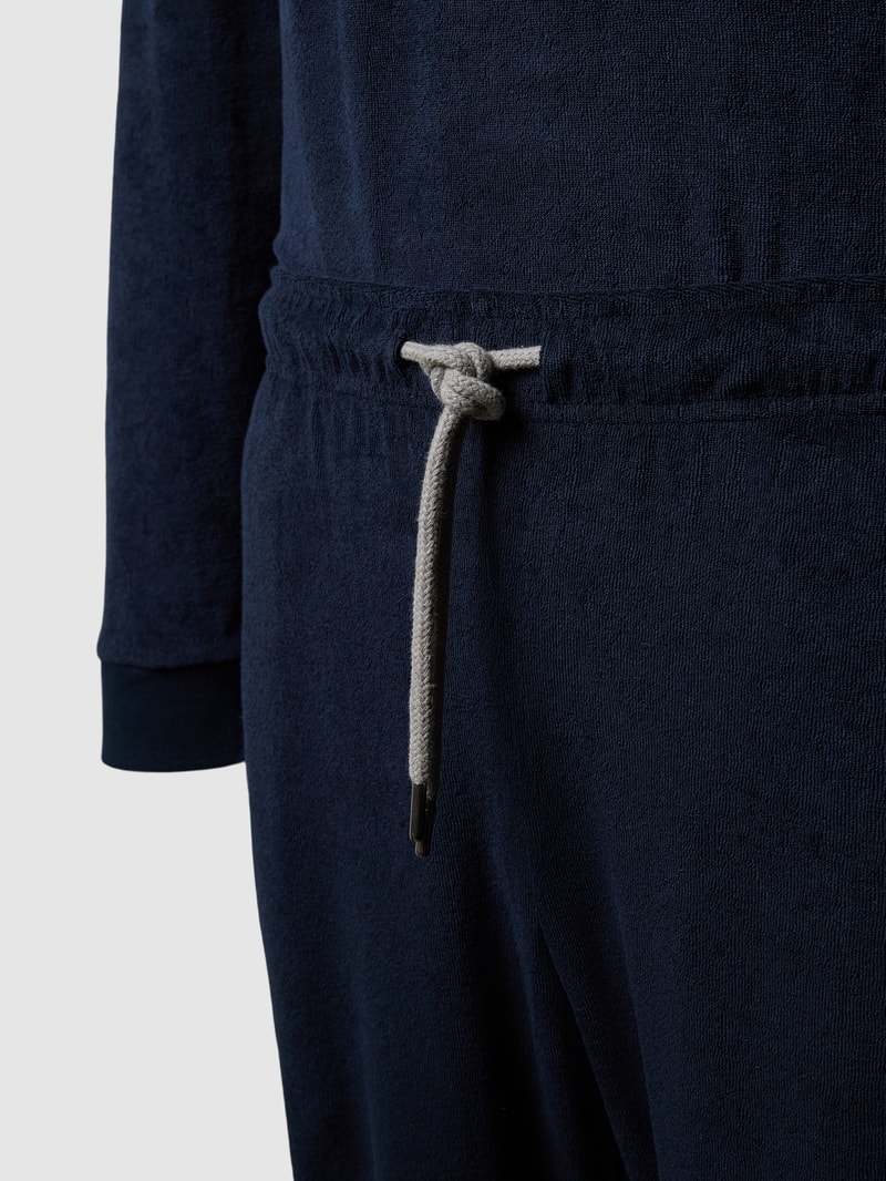 Pyjama in unifarbenem Design in marineblau