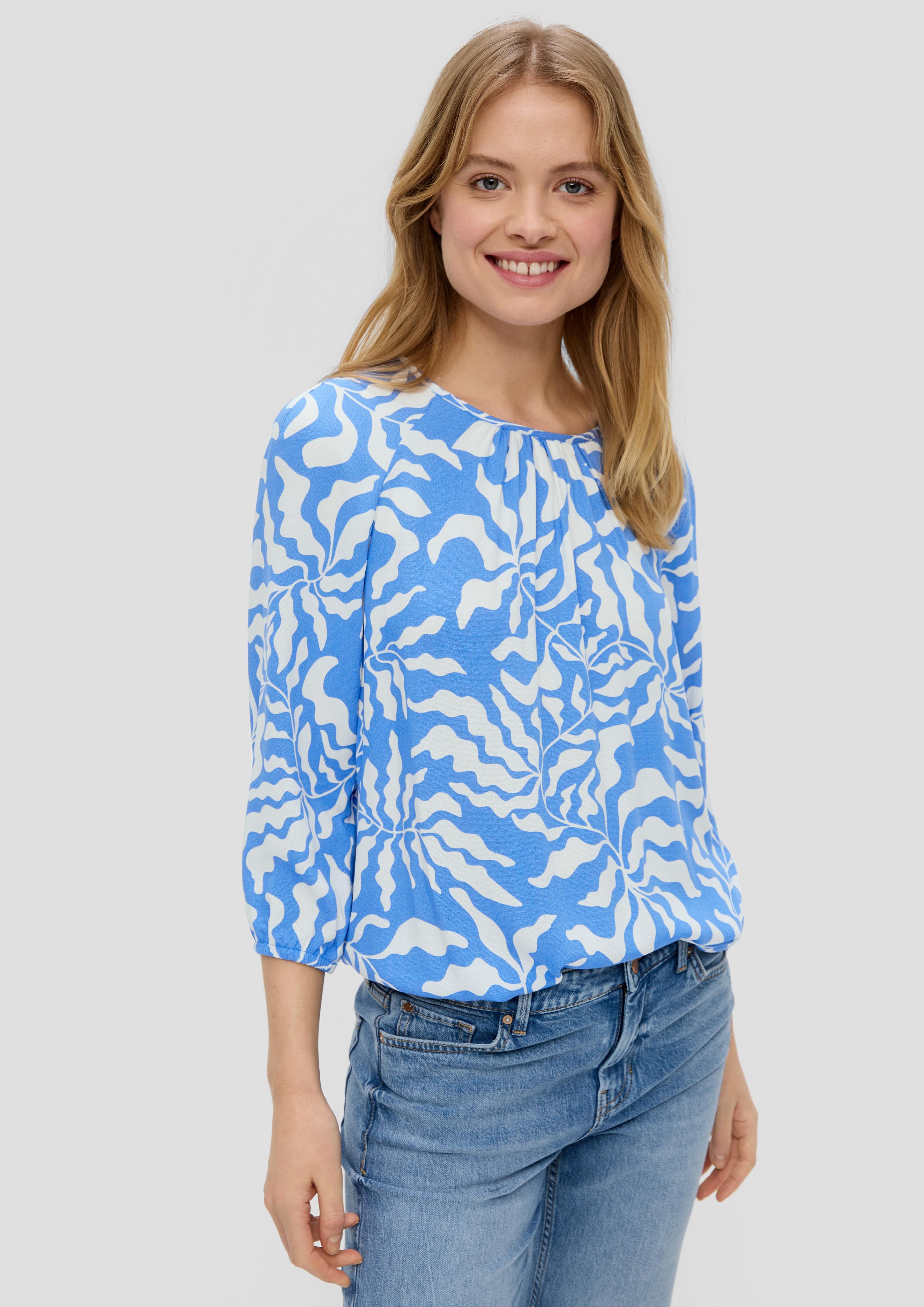 Jacquard-Bluse aus reiner Viskose  2145166-55A1