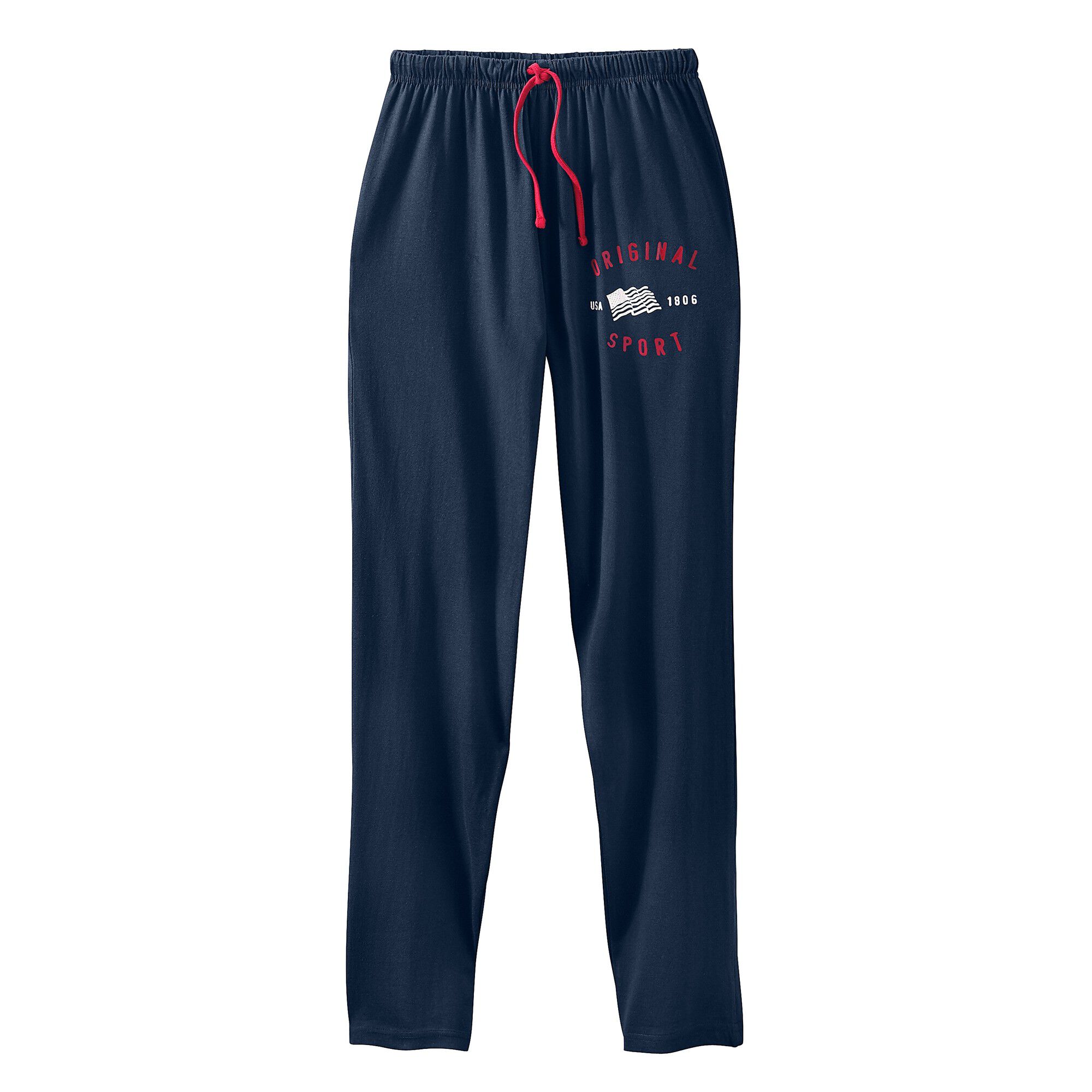 Pantalon de pyjama bleu marine imprimé placé