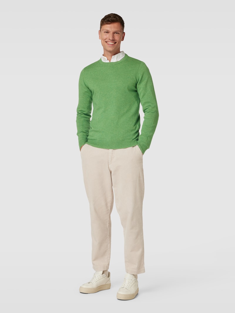Strickpullover in melierter Optik in lindgrün meliert