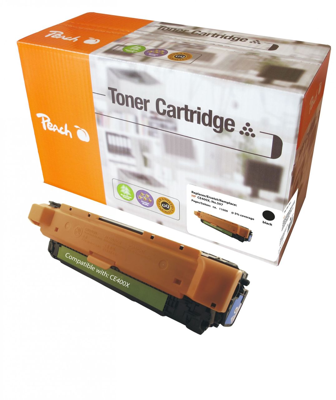 Peach Tonermodul schwarz ersetzt HP No. 507X BK