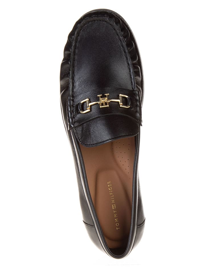 Tommy Hilfiger Shoes Leder-Mokassins in Schwarz günstig kaufen