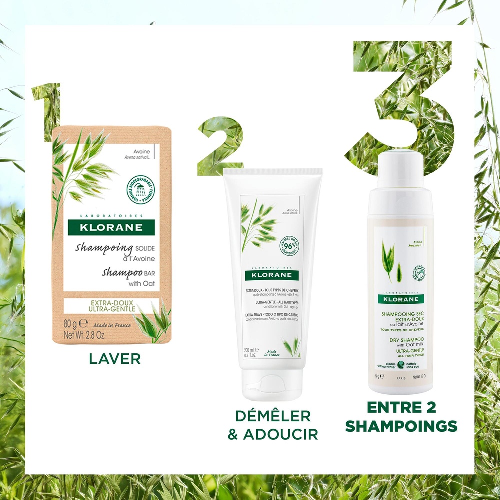 Klorane Lait d'avoine Shampooing  Sec rotopoudre  50 gr Shampooing sec