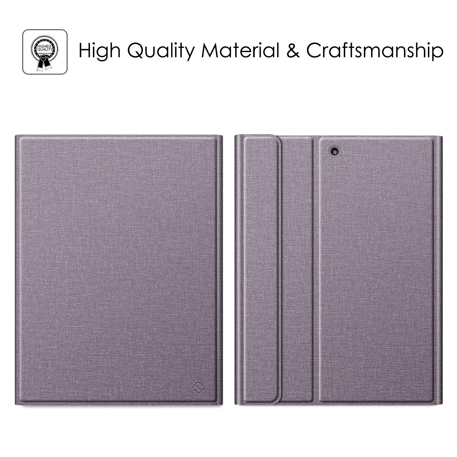 Fintie Tablet-Hülle für iPad 9.7 2018 (6. Gen) mit magnetisch QWERTZ Bluetooth Tastatur, Soft TPU Rückseite Gehäuse Keyboard Case mit eingebautem Pencil Halter