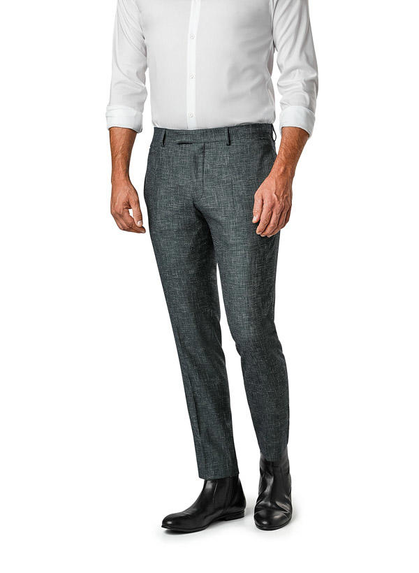 Strellson, Hose Kynd, Slim Fit, Leinen, grün meliert