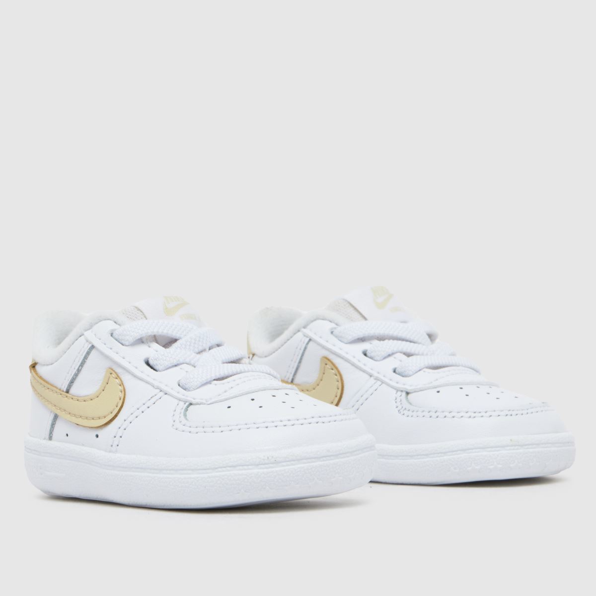 Nike vita & gröna Air Force 1 Babysneakers