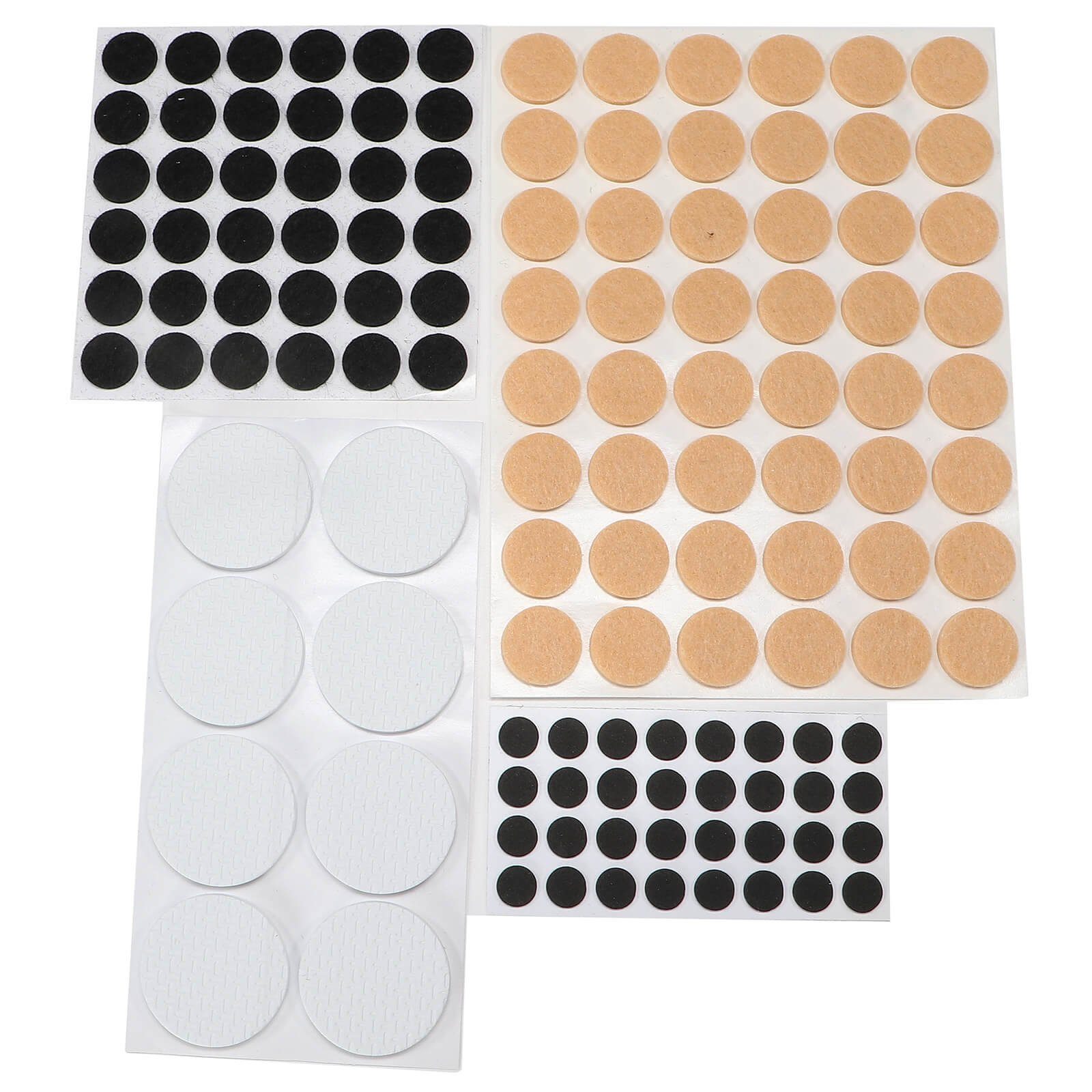 Best Choice Möbelfuß Möbelgleiter Filzgleiter Set 124 teilig selbstklebend weiß schwarz b, (124-St), Durchmesser 10-39mm, Höhe 1-5mm