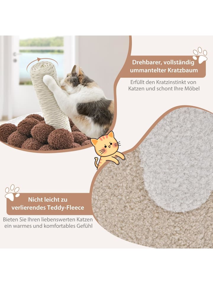 COSTWAY Kratztonne 37x37x67cm in Braun günstig kaufen onesize