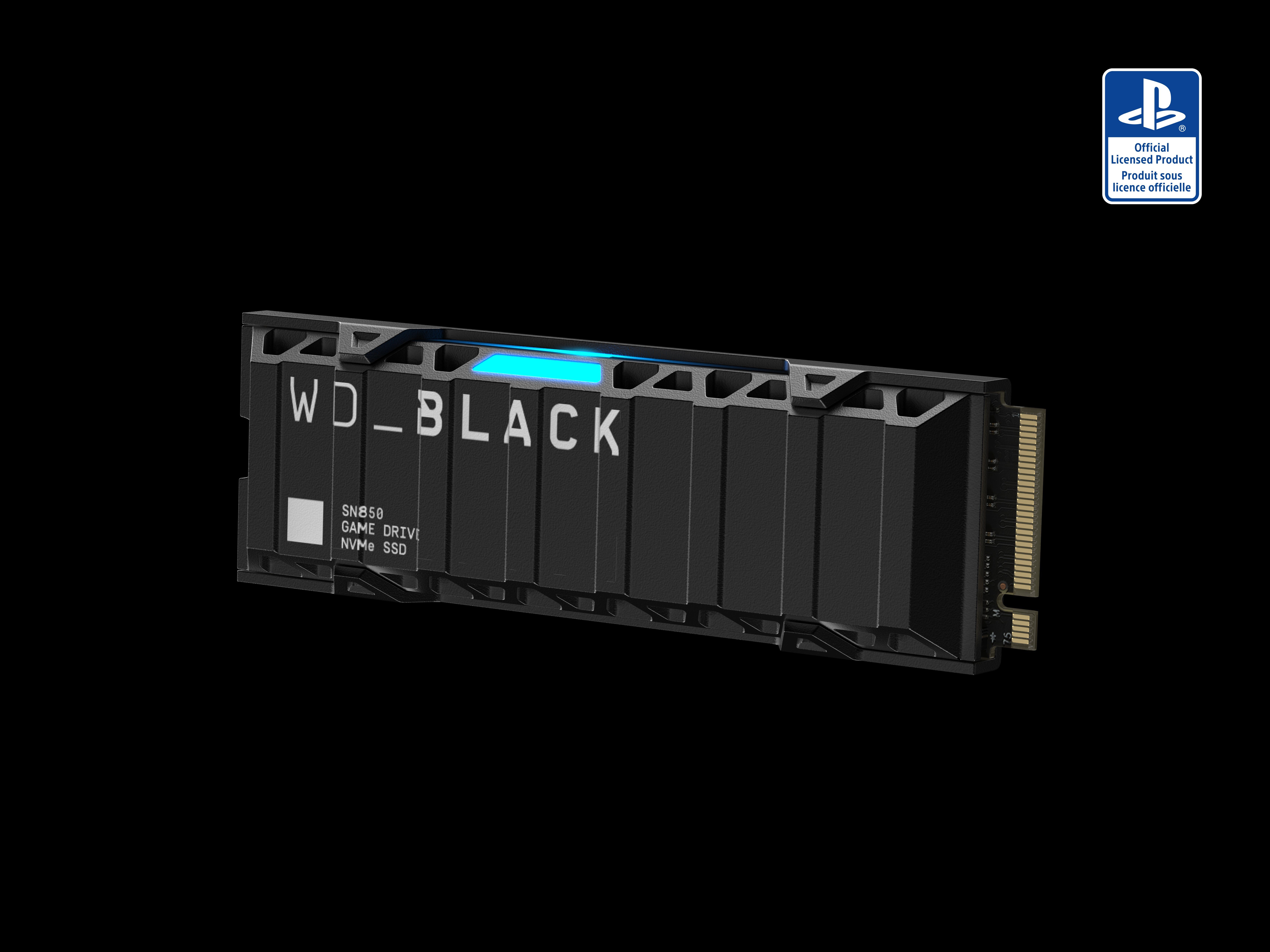 WD_Black SN850 NVMe™ SSD für PS5™-Konsolen mit Heatsink interne Gaming-SSD (1 TB) 7000 MB/S Lesegeschwindigkeit, 5300 MB/S Schreibgeschwindigkeit