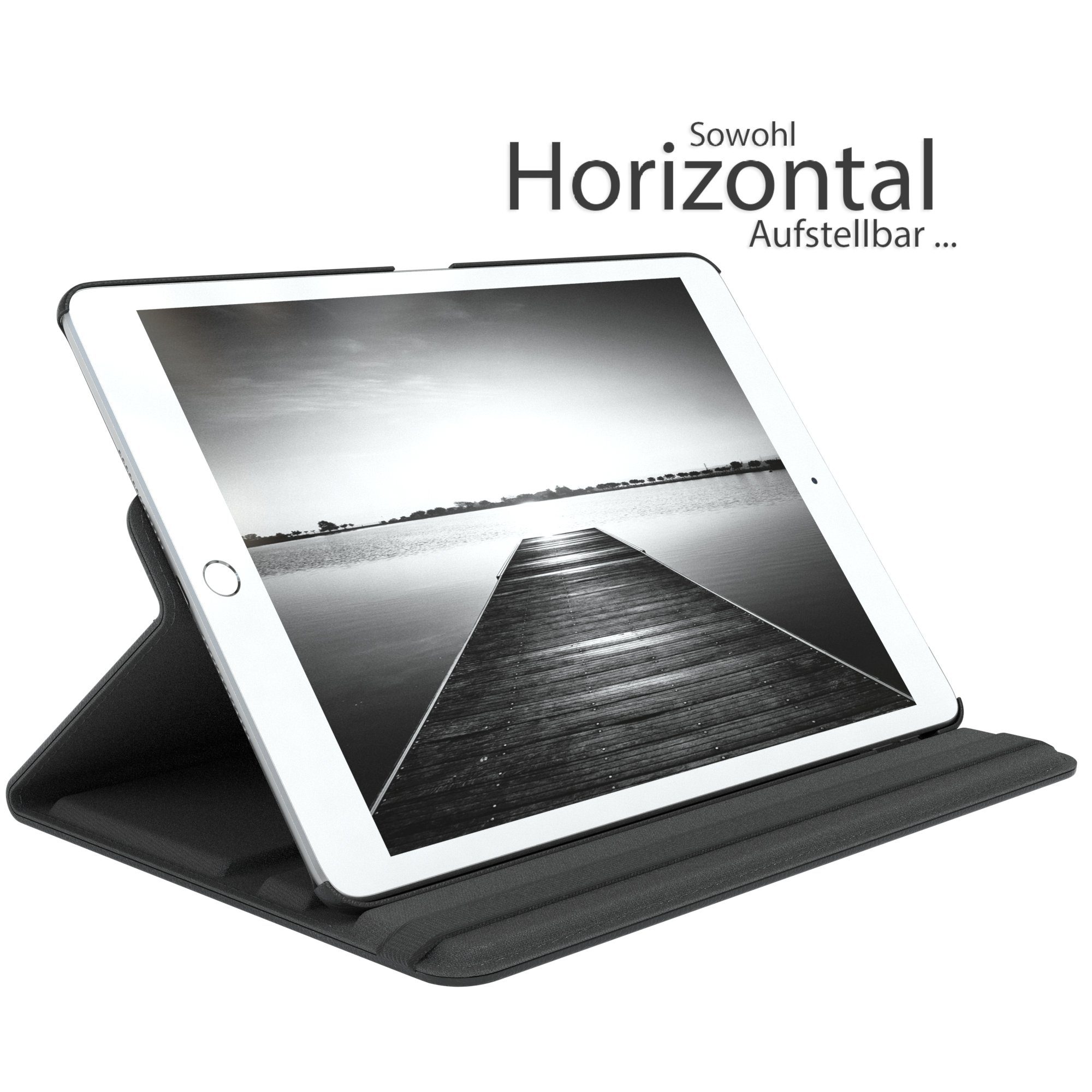 EAZY CASE Tablet-Hülle Rotation Case für Apple iPad 7./8./9. Gen. 10,2 Zoll, Hülle 360° drehbar mit Standfunktion Etui Anti-Kratz Tasche Schwarz