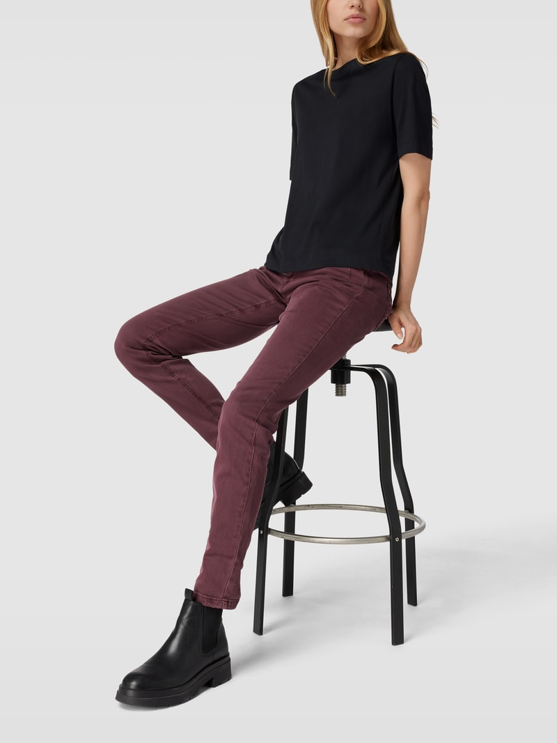 Hose im 5-Pocket-Design Modell 'MALIBU' in aubergine