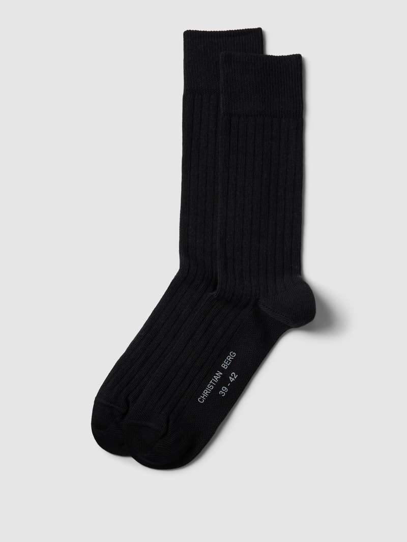 Socken mit Label-Detail im 2er-Pack in schwarz