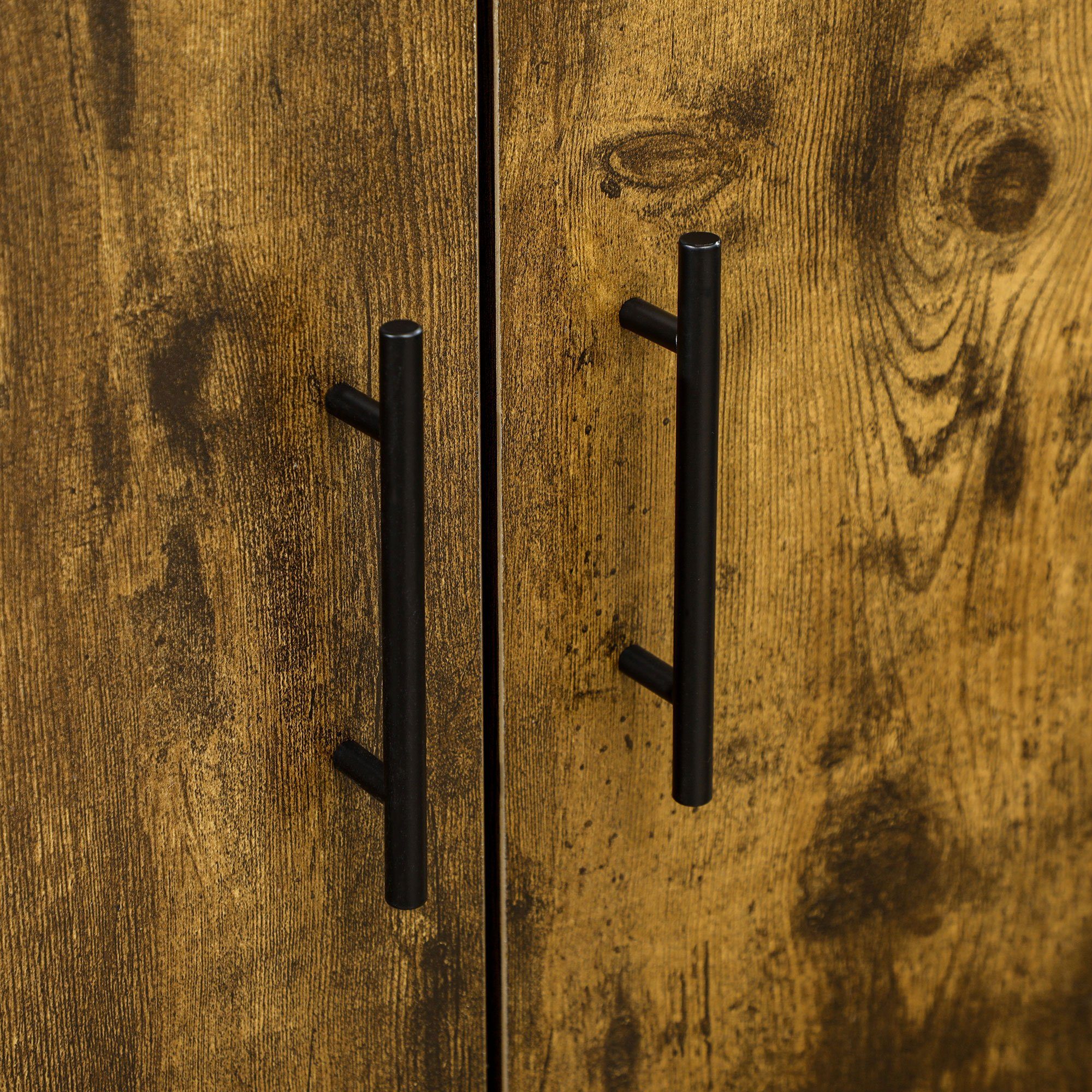 HOMCOM Highboard Aufbewahrungsschrank mit 4 Regalen, Doppeltür (Küchenschrank, 1 St., Sideboard), Mehrzweckschrank, 80 x 39 x 91 cm