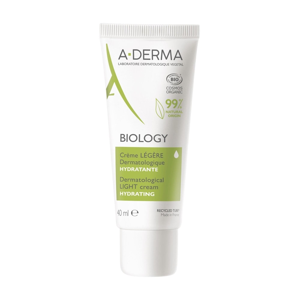 A-Derma Biology - Crème légère dermatologique hy dratante BIO Soin visage