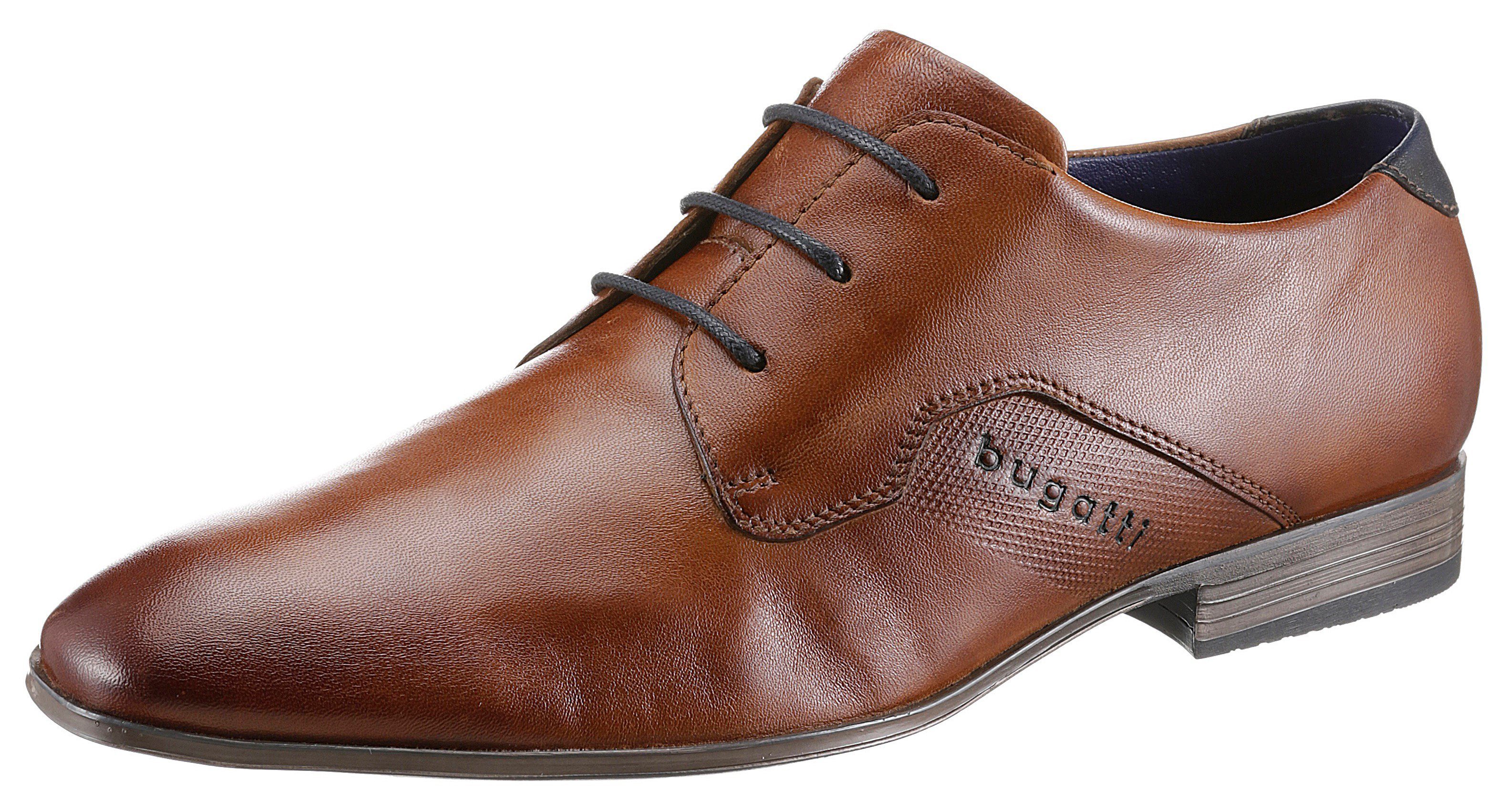 bugatti Schnürschuh mit seitlicher Logoprägung
