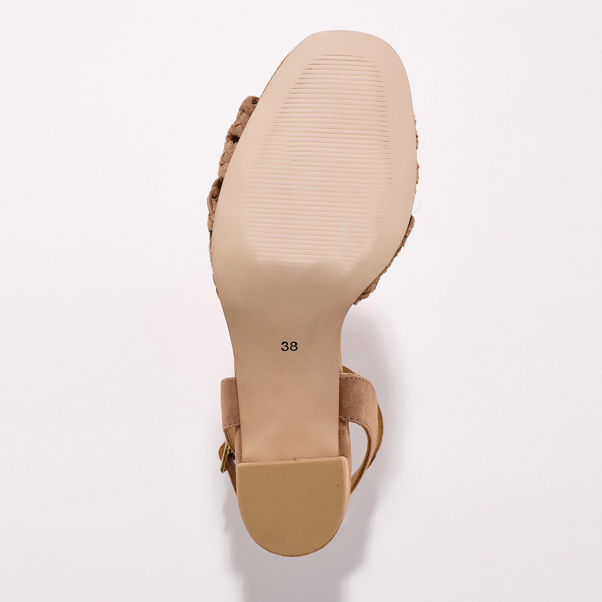 Sandales à brides en cuir tressé à talon
