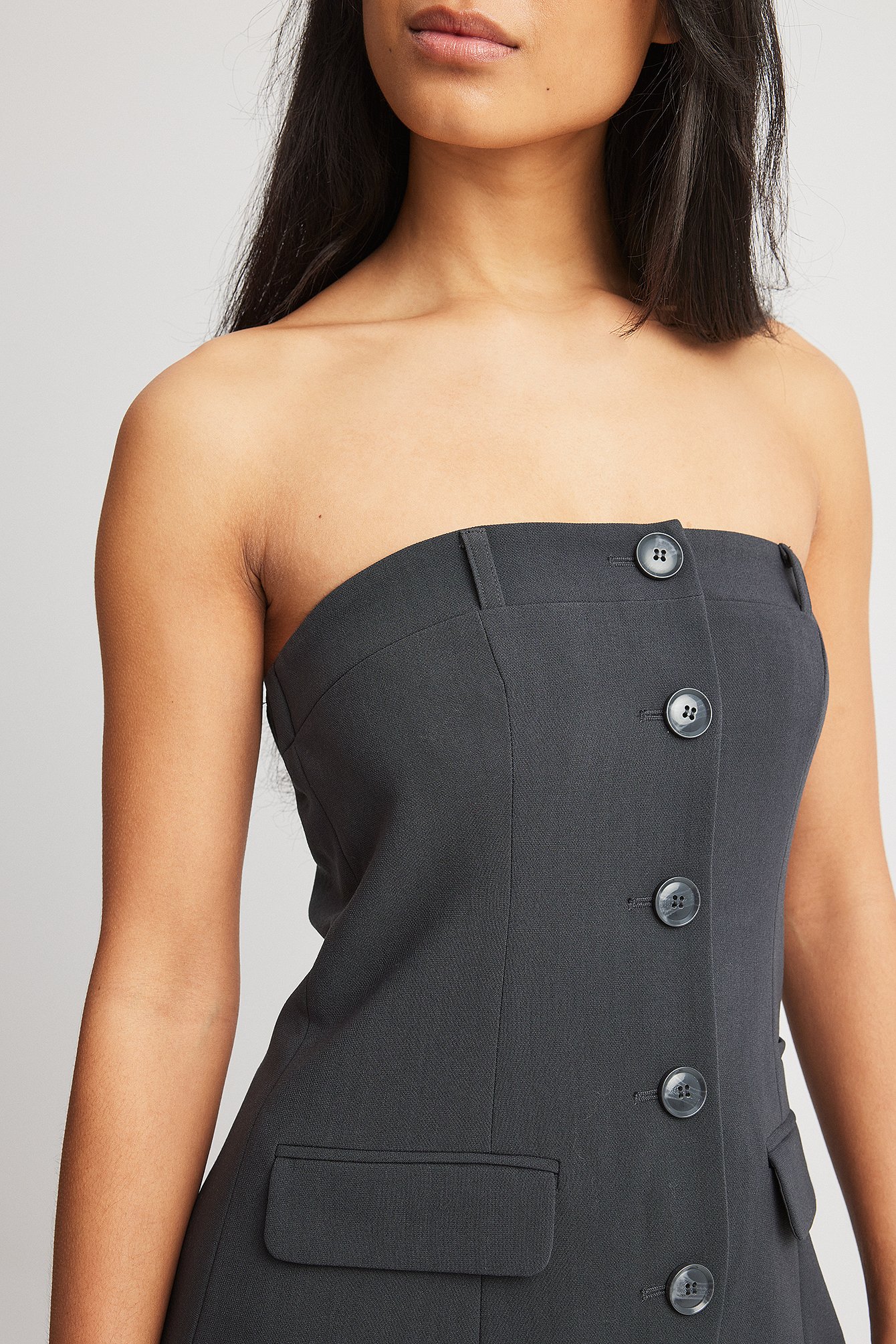 Buttoned Off Shoulder Vest Top