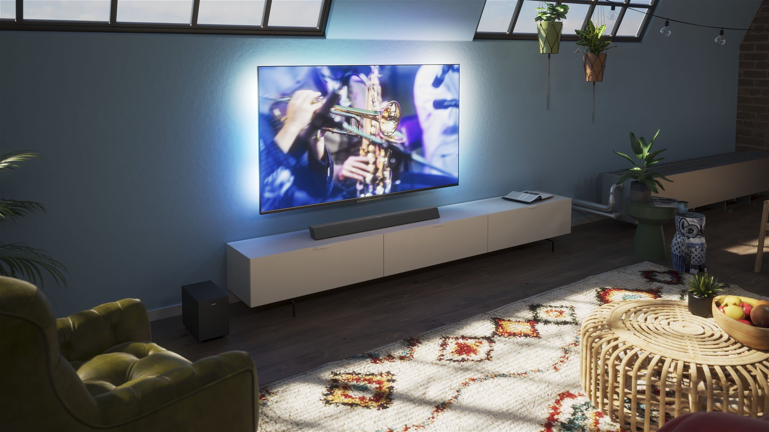 Philips TAB5308 2.1 Soundbar (A2DP Bluetooth, AVRCP Bluetooth, Bluetooth, 70 W)