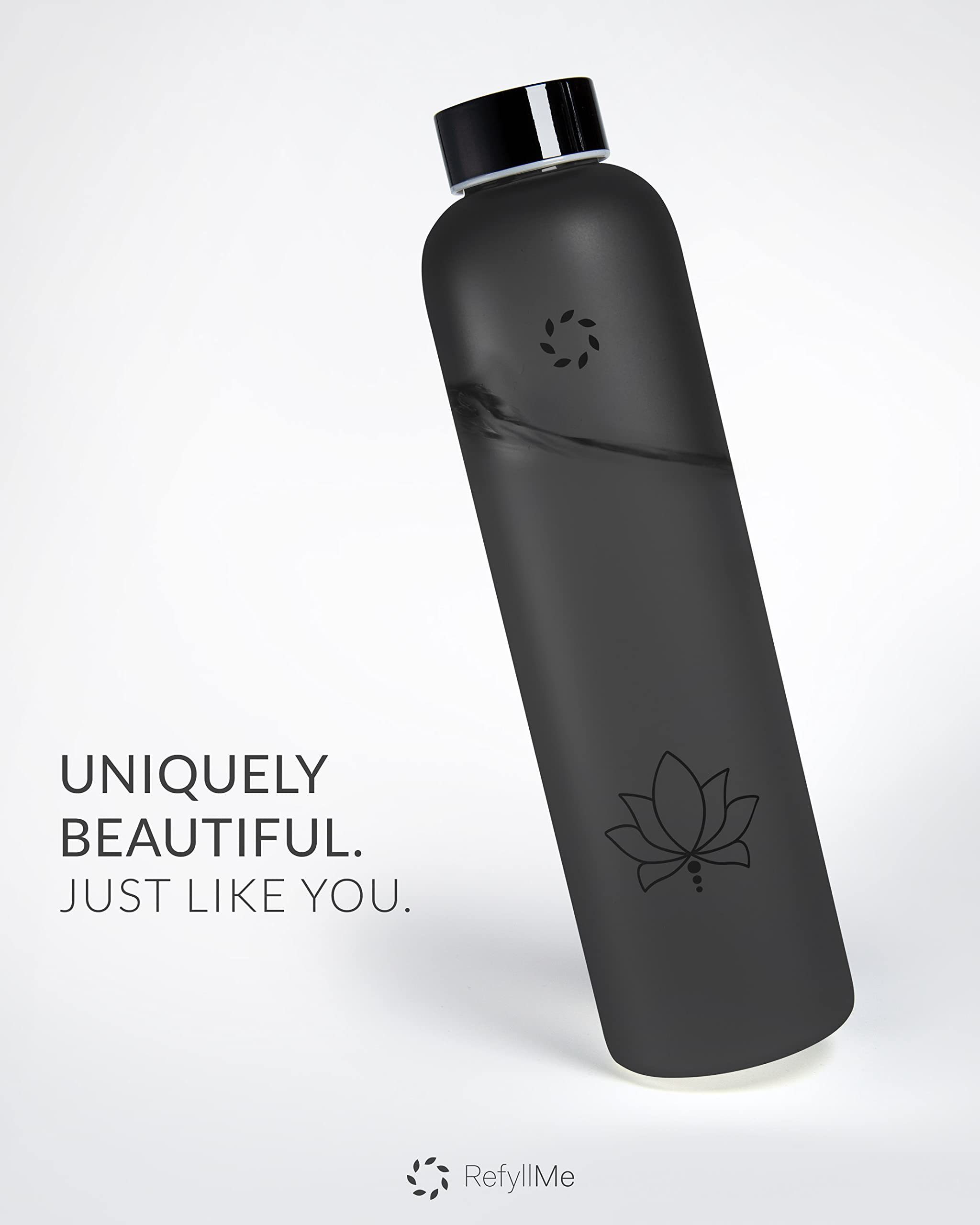 REFYLL Trinkflasche Glas-Trinkflasche mit Cover 