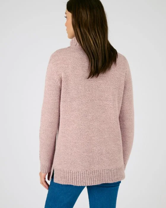 Pull col roulé maille chinée Thermolactyl