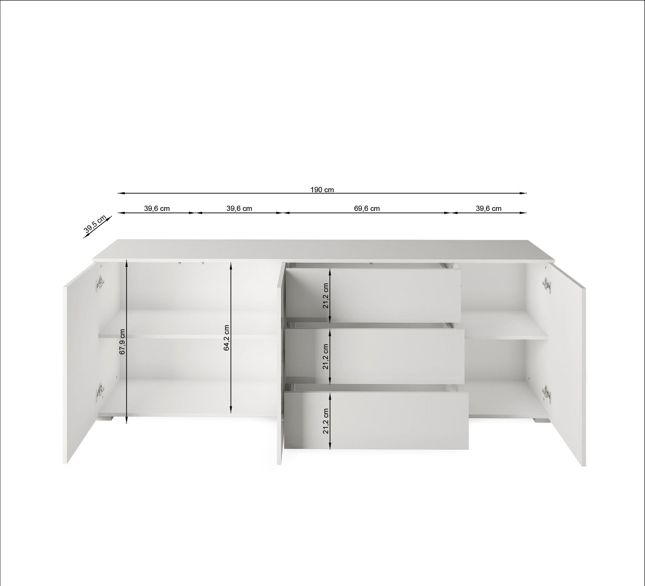 INOSIGN Sideboard Paris, Breite 190 cm