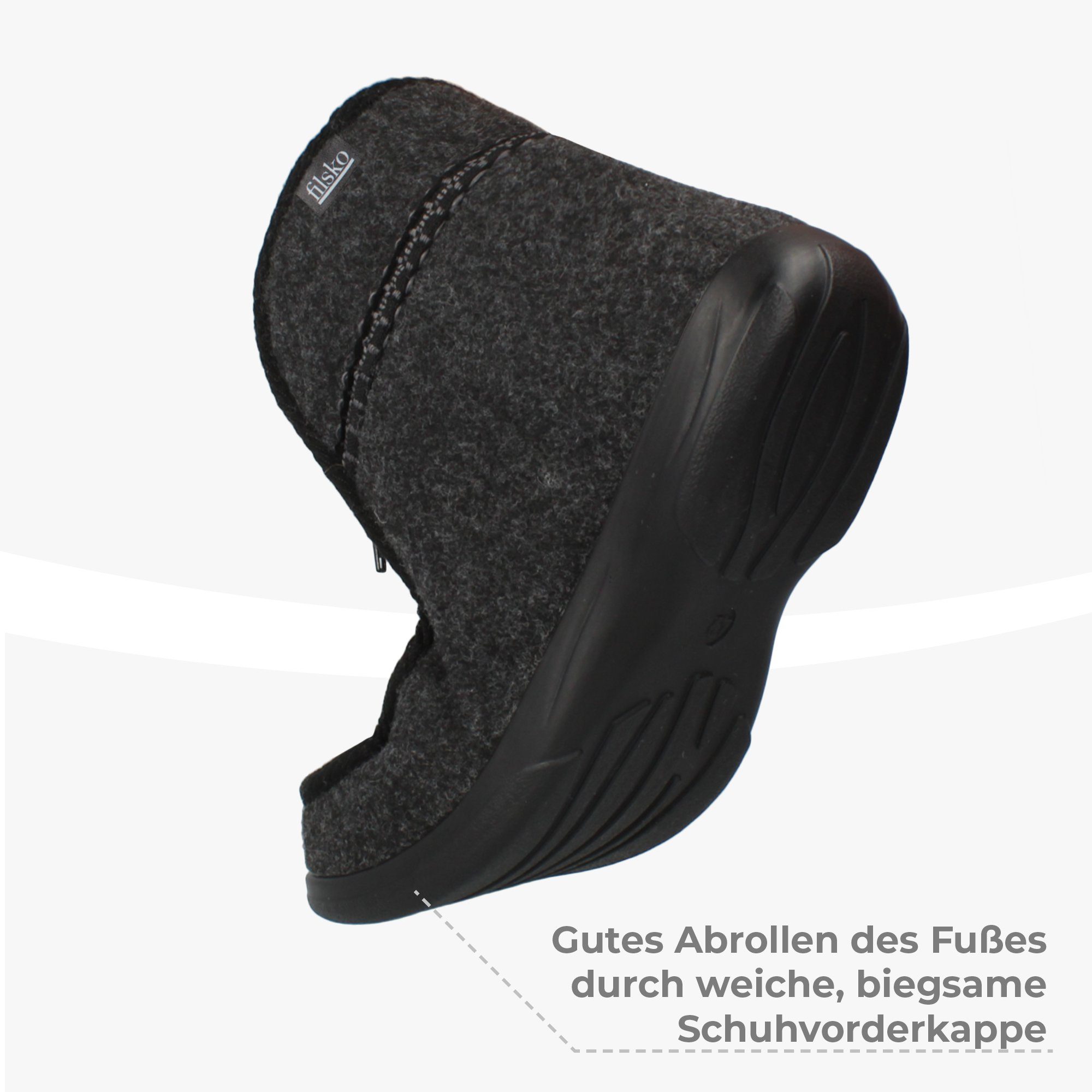 filsko Norrland Herren Winter Hausschuhe Hausschuh HüttenSchuhe aus Filz, aus Filz, mit Schafwolle gefüttert